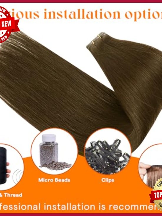 16 Inch Human Hair Extensions, Remy Weft, Sew-In, 50g, Natural Look